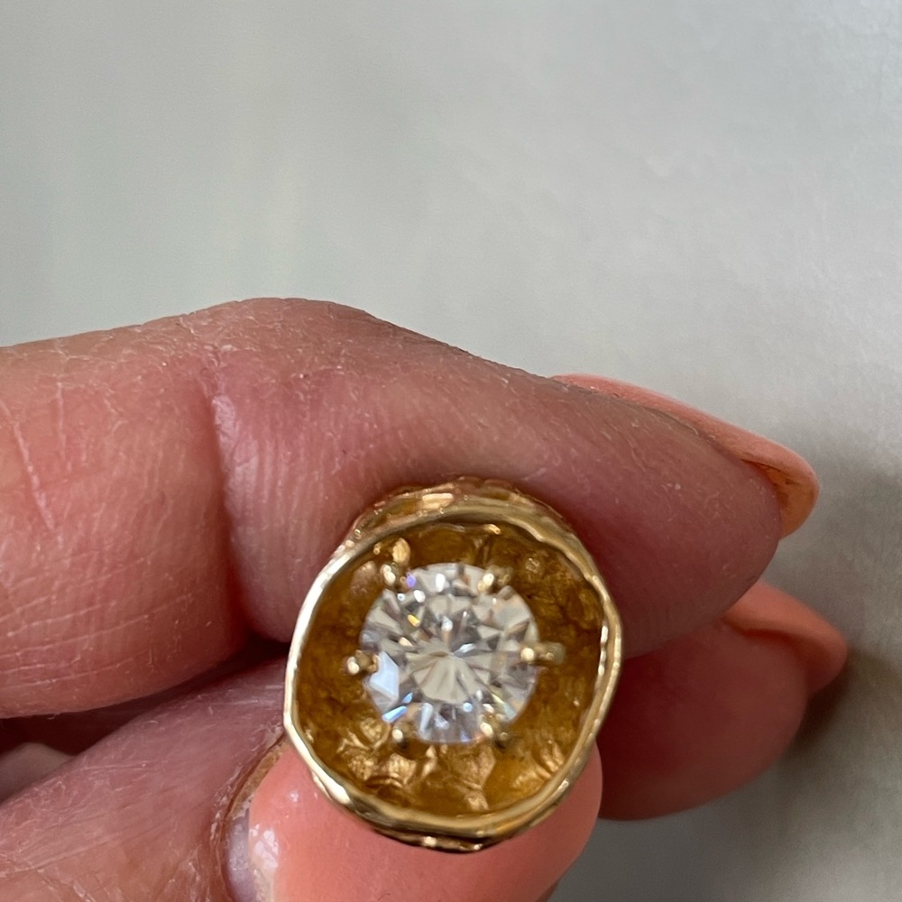 Diamond Essence 14k Solid Cufflinks Simulated Dia… - image 6